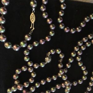 Authentic Majorica 19” pearls & bracelet